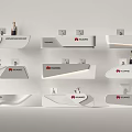 Multiple Huawei Logo Reception Desk Designs With Computer Monitors And Modern Style
