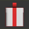 White Gift Box With Red Bow For Festive Gift Giving And Decor