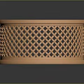 Orange Round Table With Lattice Pattern Base Modern Home Furniture
