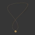 Simple Design Gold Necklace With Thin Chain And Green Gem Pendant