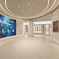 Spacious Modern Shoe Showroom Interior With Display Shelves Wooden Counter And Lighting Design
