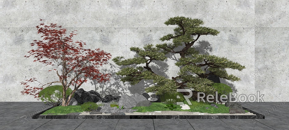 New Chinese style landscape sketch landscape sketch landscape tree model