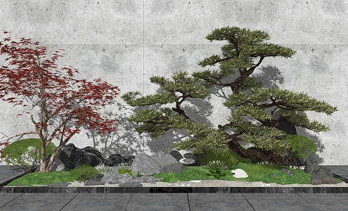 New Chinese style landscape sketch landscape sketch landscape tree 3d model