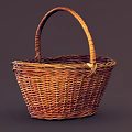 Handwoven Wicker Basket with Sturdy Handle for Home Storage Natural Brown Weave Design