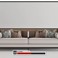 New Chinese Double Sofa Three-Seat Sofa 3d model