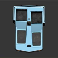 Blue Open Top Tricycle With Two Seats And Front Headlight Design