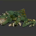 Fantasy Dragon Creature With Green Scales Sharp Teeth And Clawed Feet 3d model