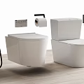 Sleek Modern Toilet Design In Contemporary Bathroom With Shower Head And Paper Holder