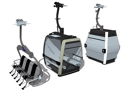 Modern Cable Car Viewing Cable Car 3d model