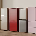 Stylish Various Colored Upright Fridges And Freezers For Modern Home Kitchen
