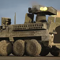 Heavy Armored Functional Military Vehicle With Six Wheels Roof Weapon System And Off Road Design