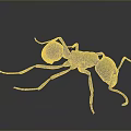 Green Realistic Ant With Detailed Antennae Legs And Abdomen On Gray Surface