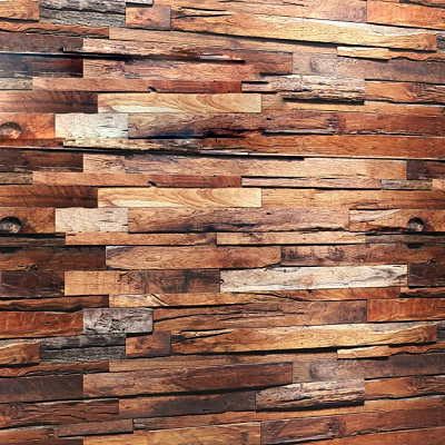 Rustic Wooden Wall With Natural Texture And Reclaimed Wood Planks In Warm Brown Tones 3d model