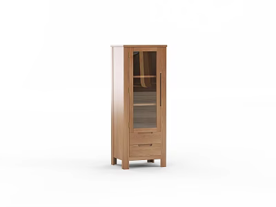 Modern Wooden Console Side Cabinet With Glass Door And Drawer For Entryway 3d model