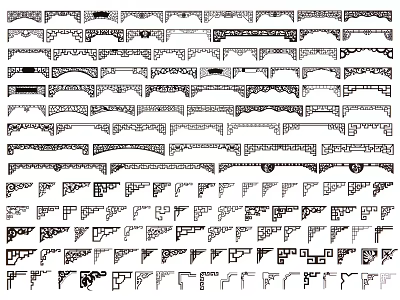 Various Decorative Corner Lines Design Patterns For Architectural And Furniture Trim 3d model