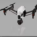 Professional Quadcopter Drone With Four Propellers White Body Dark Components And Mounted Camera