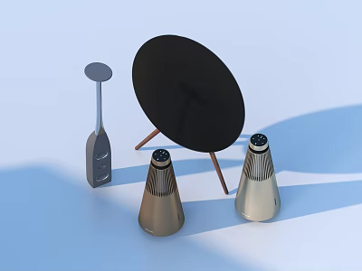 Stylish Metallic Household Items With Black Tray Salt Pepper Shakers And Bottle Opener 3d model