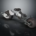 Futuristic Concept Motorcycle With Large Tires Exposed Mechanical Parts And Sleek Structure
