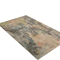 Abstract Pattern Square Carpet With Gray Beige Pink Green Tones For Living Room