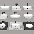 wash basin wash basin counter basin under counter basin faucet wash basin 3d model