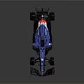 Blue Ferrari Formula 1 Car With Aerodynamic Design Mission Winnow Livery And Rear Wing