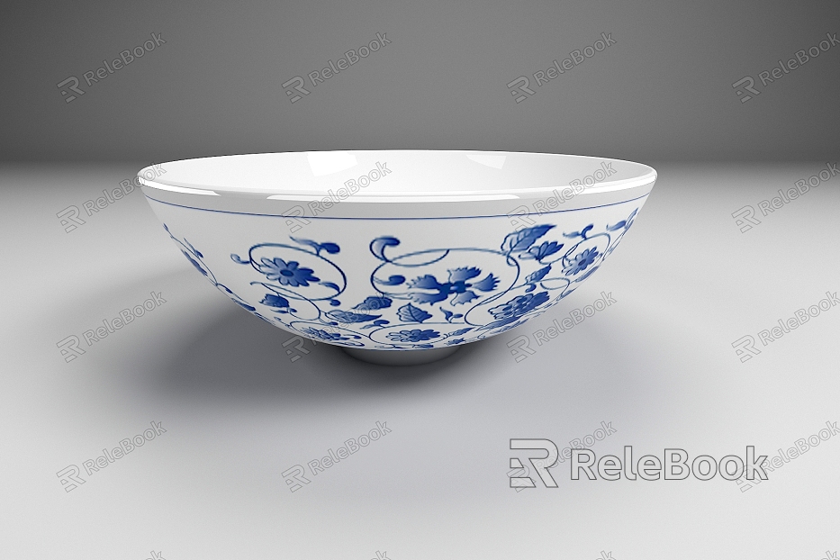 Porcelain bowl blue and white porcelain porcelain ornaments Chinese style ornaments artwork model