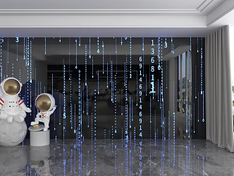 Modern background wall 3d model