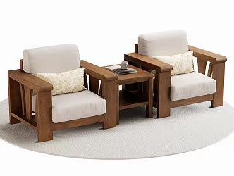 New Chinese Style Single Sofa Single Chair Leisure Chair 3d model