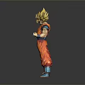 Dragon Ball Super Saiyan Goku Action Figure In Orange Outfit Blue Belt And Blue Shoes