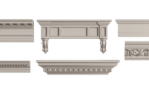 European-style gypsum plaster line 3d model