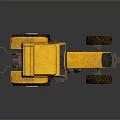 Yellow Utility Tractor With Large Tires And Functional Cab Design 3d model