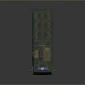 Military Green Six Wheel Vehicle With Red Stripes And Blue Emergency Lights