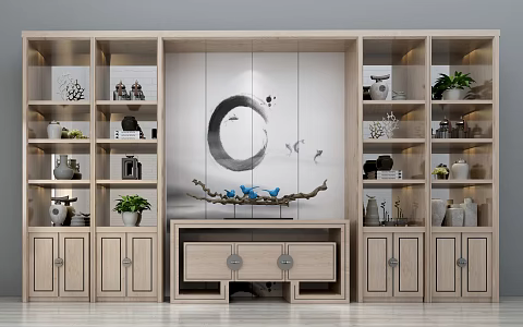 New Chinese Decorative Cabinet 3d model