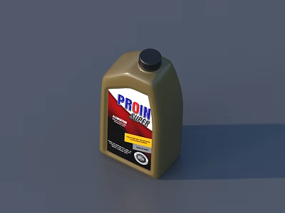 Practical Retail Display Shelving for Motor Oil with Brown Bottles and Red Blue Labels 3d model
