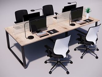 modern office desk and chair 3d model