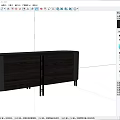 Modern Entryway Console Cabinet With Wooden Panels Black Frame And Golden Metal Legs