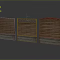 Wooden Garden Fences With Different Designs And Stone Bases For Outdoor Decoration