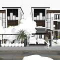 Modern Detached Villa Exterior Architecture With Large Glass Windows And Palm Tree Landscaping