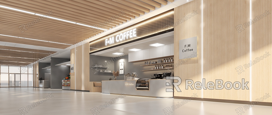 Coffee shop, fruit shop, catering shop, commercial and cultural street model