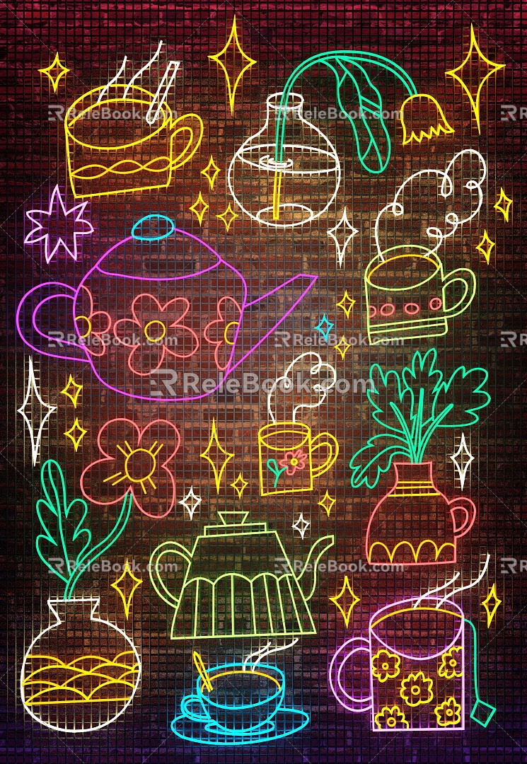 Neon lighting painting cute lighting model