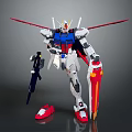 White Blue Red Gundam Model With Red Wings Sword And Shield