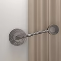 Interior Wall Featuring Stylish Silver Spiral And Golden Black Ball Door Handles