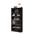 Modern Entryway Console Cabinet With Storage Shelves Table Lamp Decorative Items And Magazines