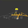 Yellow Farm Seeder Machinery With Multiple Wheels And Top Fertilizer Tank
