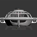 White Streamlined Concept Vehicle With Transparent Cockpit And Yellow Top Component