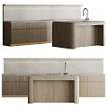 Wooden Kitchen Cabinet Design With Sink Countertop And Neutral Tones