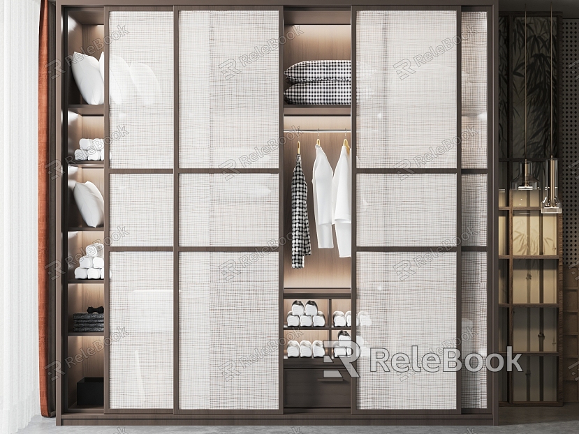 New Chinese wardrobe sliding door wardrobe model