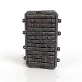 Industrial Rectangular Equipment With Horizontal Grooves And Metal Bolt Fasteners