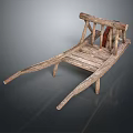 Vintage Wooden Cart With Rustic Planks And Sturdy Wooden Frame Design Elements