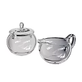Transparent Glass Kitchenware Set With Lid Container And Pitcher For Household Use